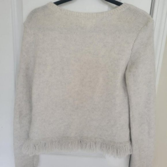 Lou & Grey Crewneck Fringed Hem Sweater XS - Picture 4 of 4